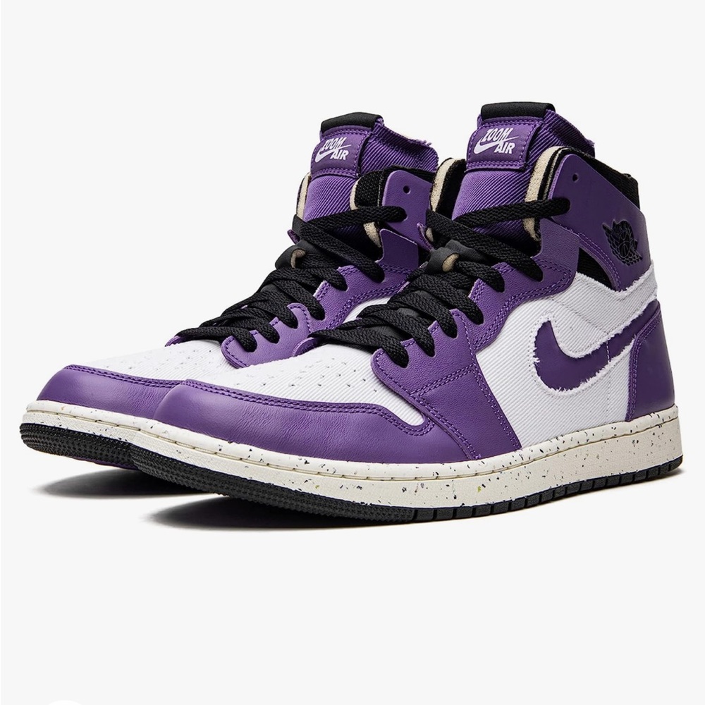Jordan Mens 1 High Zoom Air Sneakers Crater Purple - Size 10